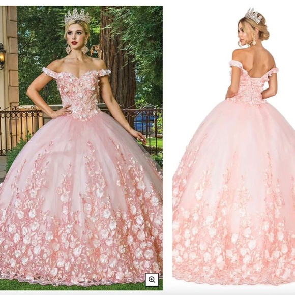 Dancing Queen Dresses & Skirts - Off Shoulder Floral Applique Ballgown - Gorgeous Quinceanera Dress